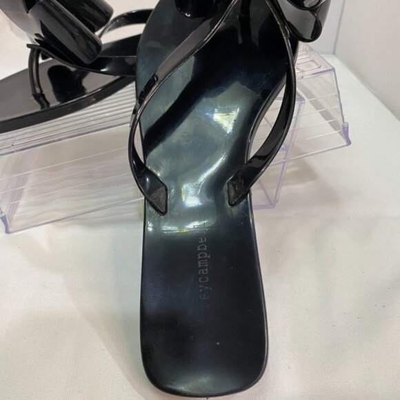 Jeffrey Campbell Jelly Bow Thong Slide Sandals Black Size 10 - Picture 6 of 10